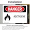 Signmission Acetylene Danger Sign, Vinyl Decal, 10in W x 7in L, 2PK OS-2PACK-DS-D-710-L-1988 - alternate 6